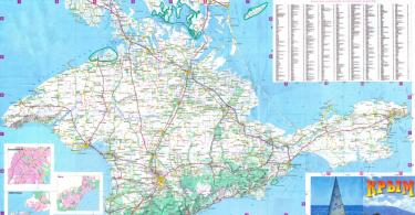 Labākās Krimas kartes Detalizēta Krimas karte ar ciematiem un ceļiem
